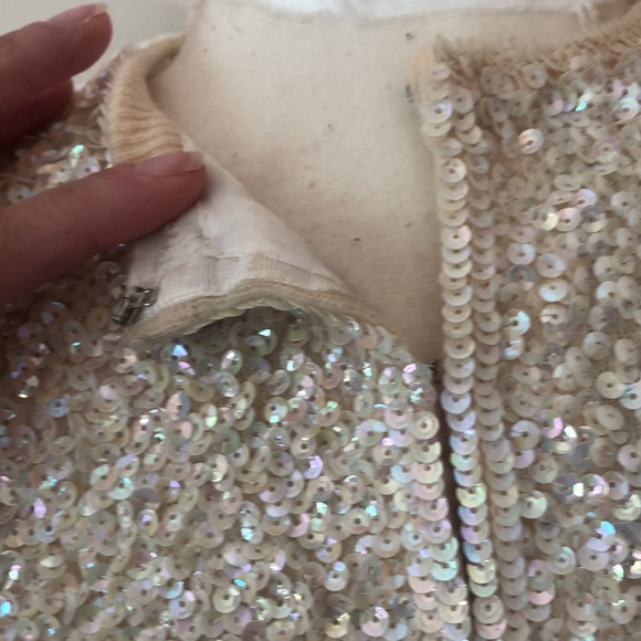Vintage Cream AB Sequin Cardigan - Picture 3 of 7
